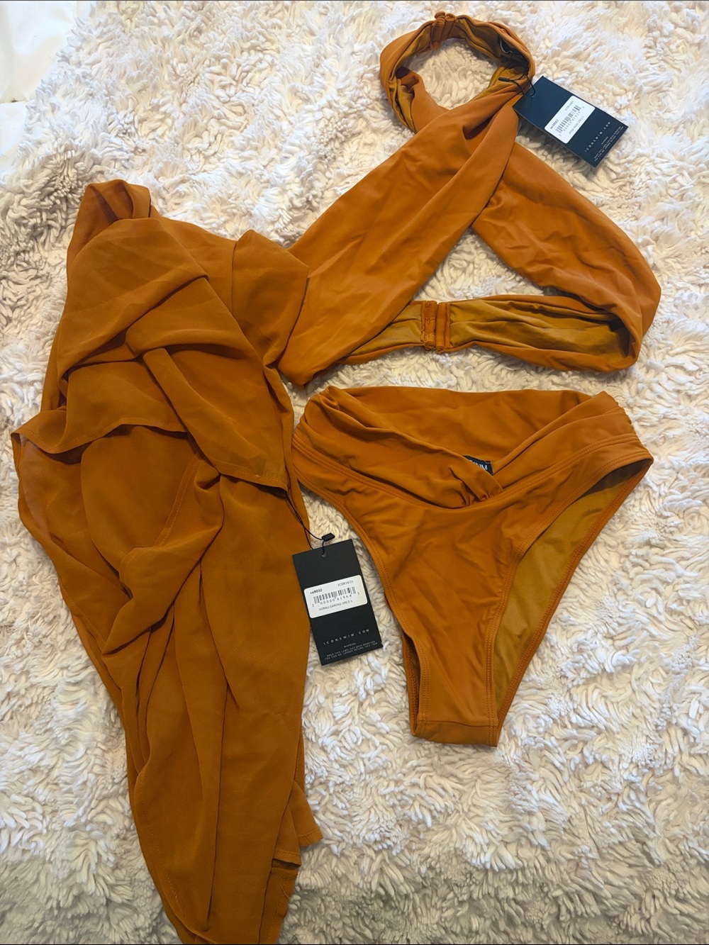 ICON Spice Orange Sarong and Swimwear Set